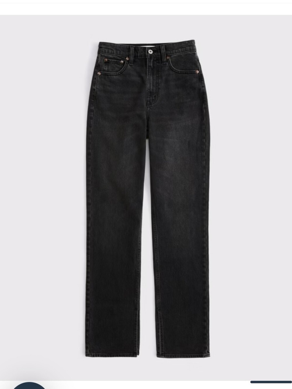 Abercrombie & Fitch Women's Straight Leg Jeans — Washed Black